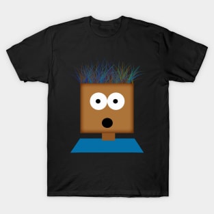 Funny brown face with colorful hair T-Shirt